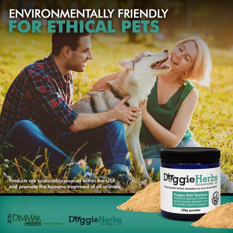 Dog Ligament and Tendon Healing - All Natural Human Grade Dog Tendon and Ligament Supplement – Powder Herbal Blend – 100g by Doggie Herbs - PawsPlanet Australia