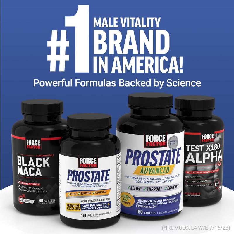 [Australia] - Force Factor Prostate Saw Palmetto and Beta Sitosterol Supplement for Men, Prostate Health/Size Support, Urinary Relief, Bladder Control, Reduce Nighttime Urination, 60 Softgels 