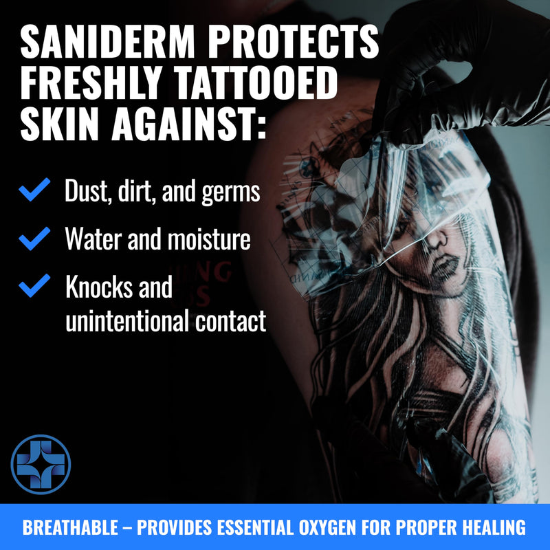 [Australia] - Saniderm Original Tattoo Aftercare Bandage (Personal Roll, 10.2 in x 2 yd) Personal Roll (10 in x 2 yd) 