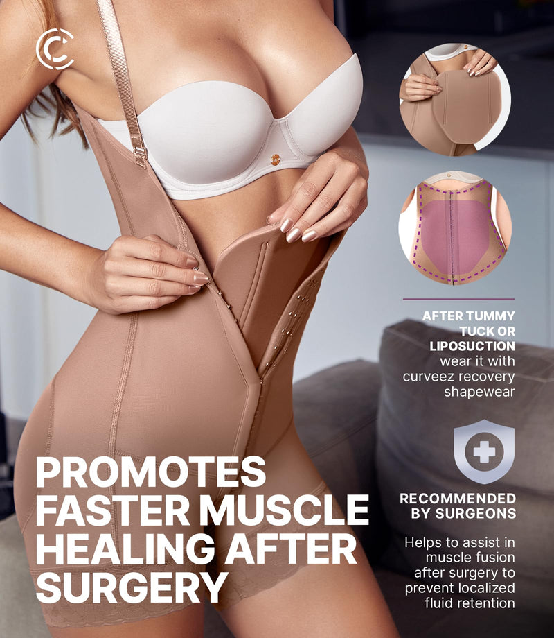 CURVEEZ Ab Board Post Surgery Liposuction - Tabla Abdominal for Tummy Tuck Recovery Must Haves - Lipo Foam Board for Flattening Abs - Abdominal Board Multipurpose - Essential Lipo Boards 360