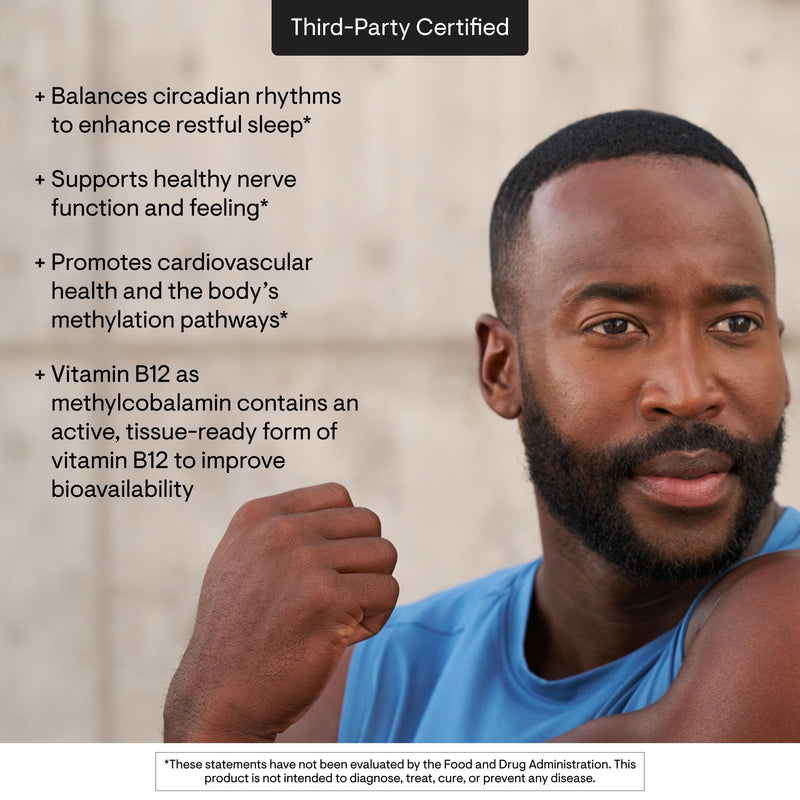 THORNE - Vitamin B12 - as Methylcobalamin - Supports Heart & Nerve Health, Blood Cell Function, Restful Sleep & Methylation* - Third-Party Certified - Gluten, Dairy & Soy-Free - 60 Capsules Standard Packaging