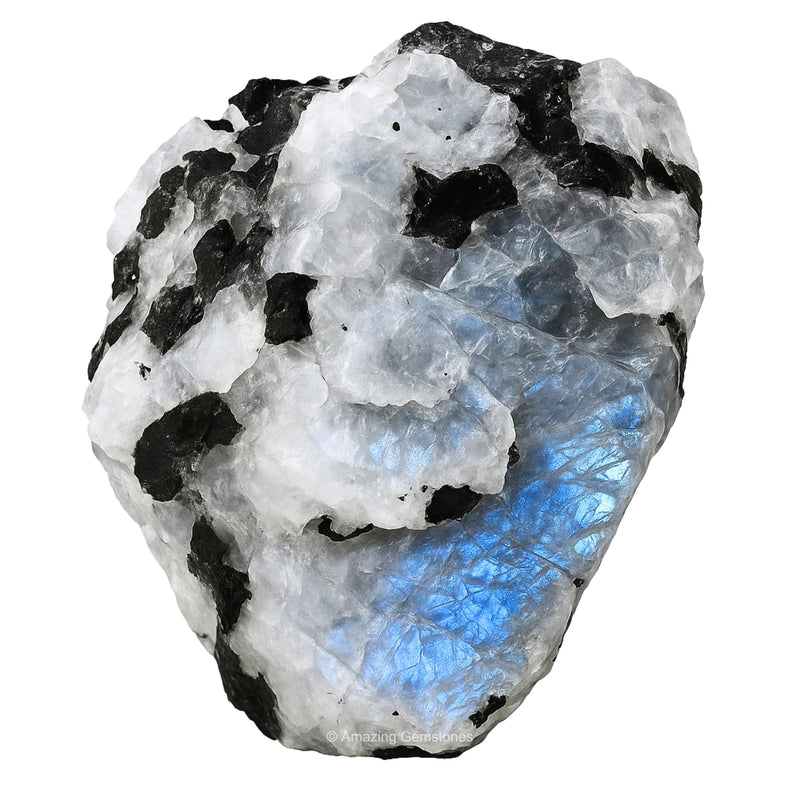 [Australia] - Amazing Gemstone Rainbow Moonstone Raw Crystals and Healing Stones, Natural Rocks For Tumbling - DIY Raw Stones And Crystals (1 Piece) 