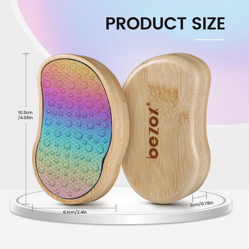 [Australia] - BEZOX Foot File and Callus Remover (New Upgrade) - Foot Rasp, Pedicure Dead Skin Removal Tool, Foot Scraper, Surgical Stainless Steel File and Comfortable Wooden Handle Rainbow Colors 