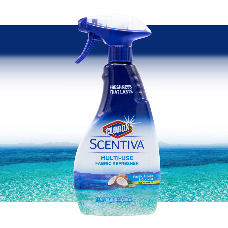 [Australia] - Clorox Scentiva Multi-Use Fabric Refresher Spray | Fabric Freshener for Closets, Upholstery, Curtains, and Carpets | Pacific Breeze & Coconut | 16.9 Ounces 16.9 Fl Oz (Pack of 1) 
