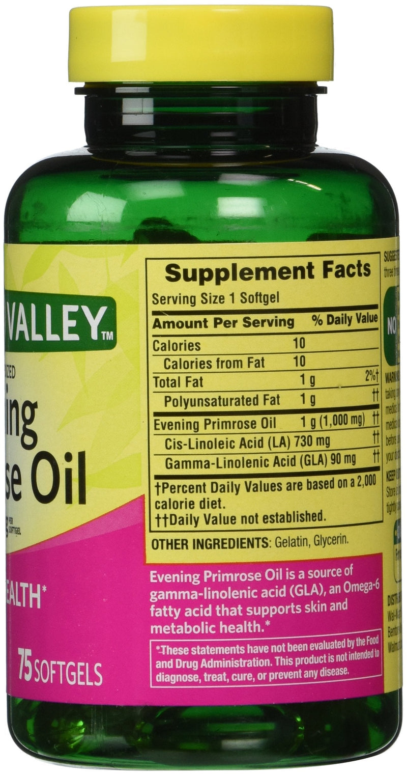 [Australia] - Spring Valley - Evening Primrose Oil 1000 mg, 75 Softgels 