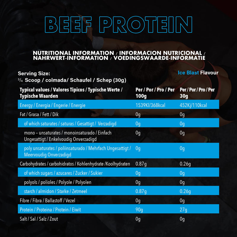 NXT Beef Protein Isolate 540g - High Protein Powder in Natural Amino Acids - Paleo, Keto Friendly - Dairy and Gluten Free | 540g (Ice Blast)