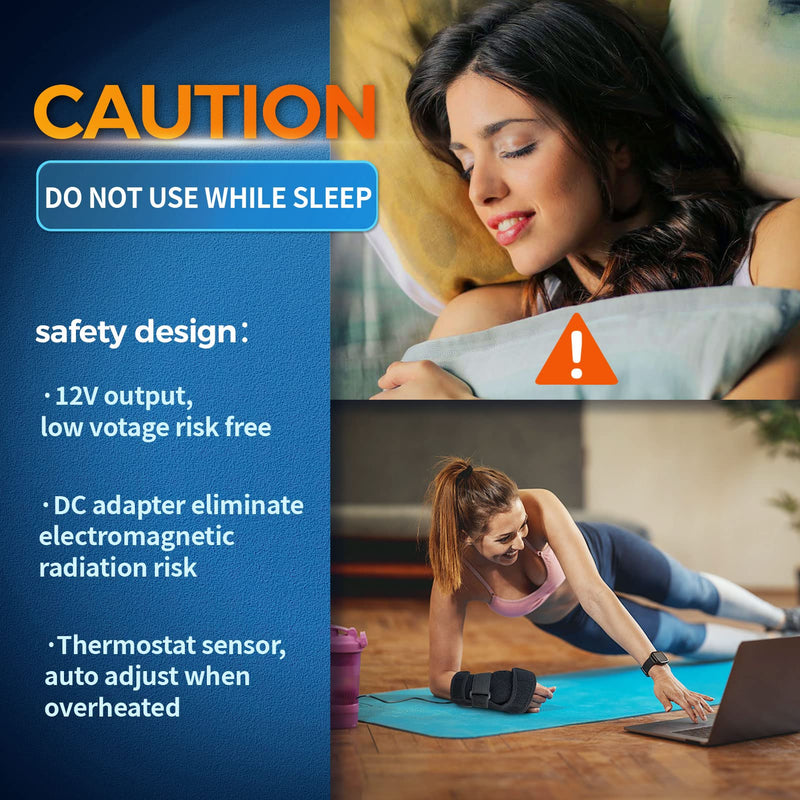 [Australia] - sticro Hand Heating Pad for Carpal Tunnel Relief, Heated Wrist Brace Wrap for Arthritis, Carpeltunal, De Quervain's Tenosynovitis, Tendonitis Wrist Hand Pain Relief - Left Right Hand M Black 