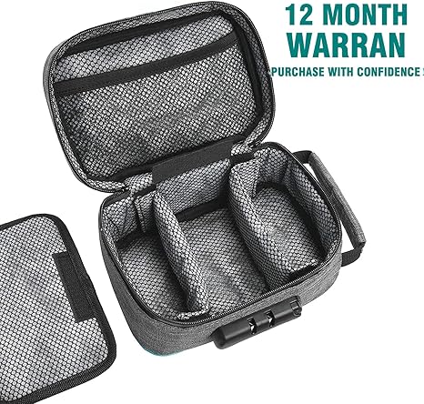BALEINE Large Smell Proof Bag with Combination Lock, Stash Bag Odor Proof Pouch Organizer (Grey) Grey