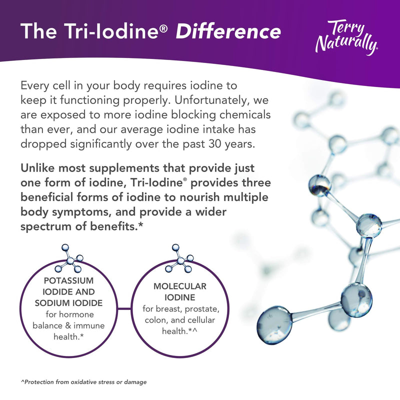 [Australia] - Terry Naturally Tri-Iodine 12.5 mg - 12500 mcg Iodine, 90 Vegan Capsules - Supports Hormone Balance, Promotes Breast & Prostate Health - Non-GMO, Gluten-Free, Kosher - 90 Servings Unflavored 