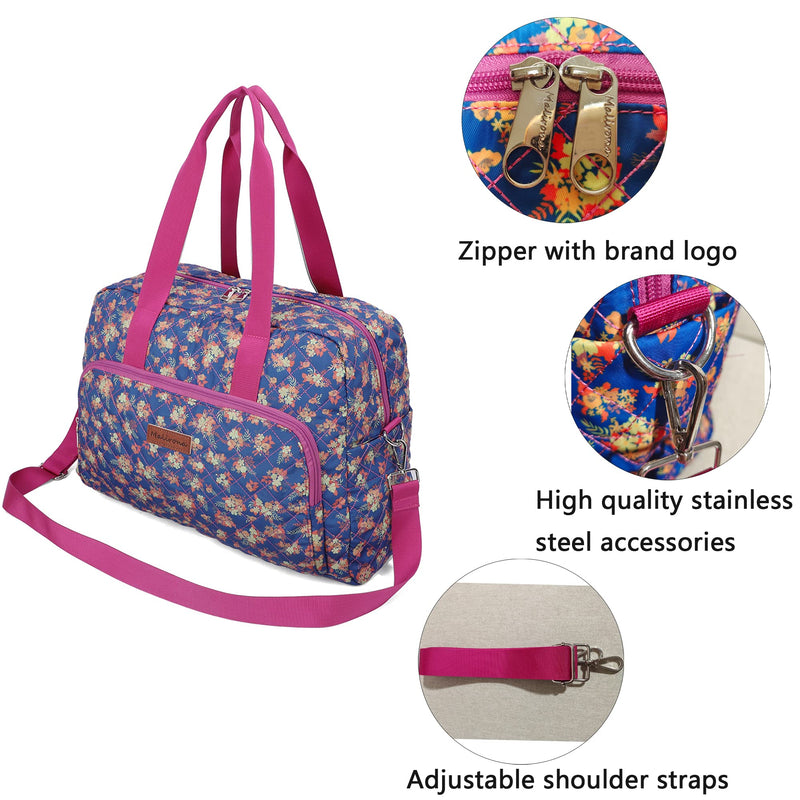 Foldable Gym Travel Duffel Bag Tote for Spirit Airlines Carry on Bag Carry-on Bag for Travel, Gym, Work, Weekender Overnight for Women and Girls (Blue) Blue