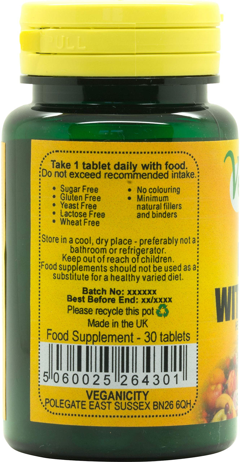 Bilberry with Eyebright : Eye Health Plant Supplement : 30 Vtabs, in a Planet-Friendly 99% Recycled Pot
