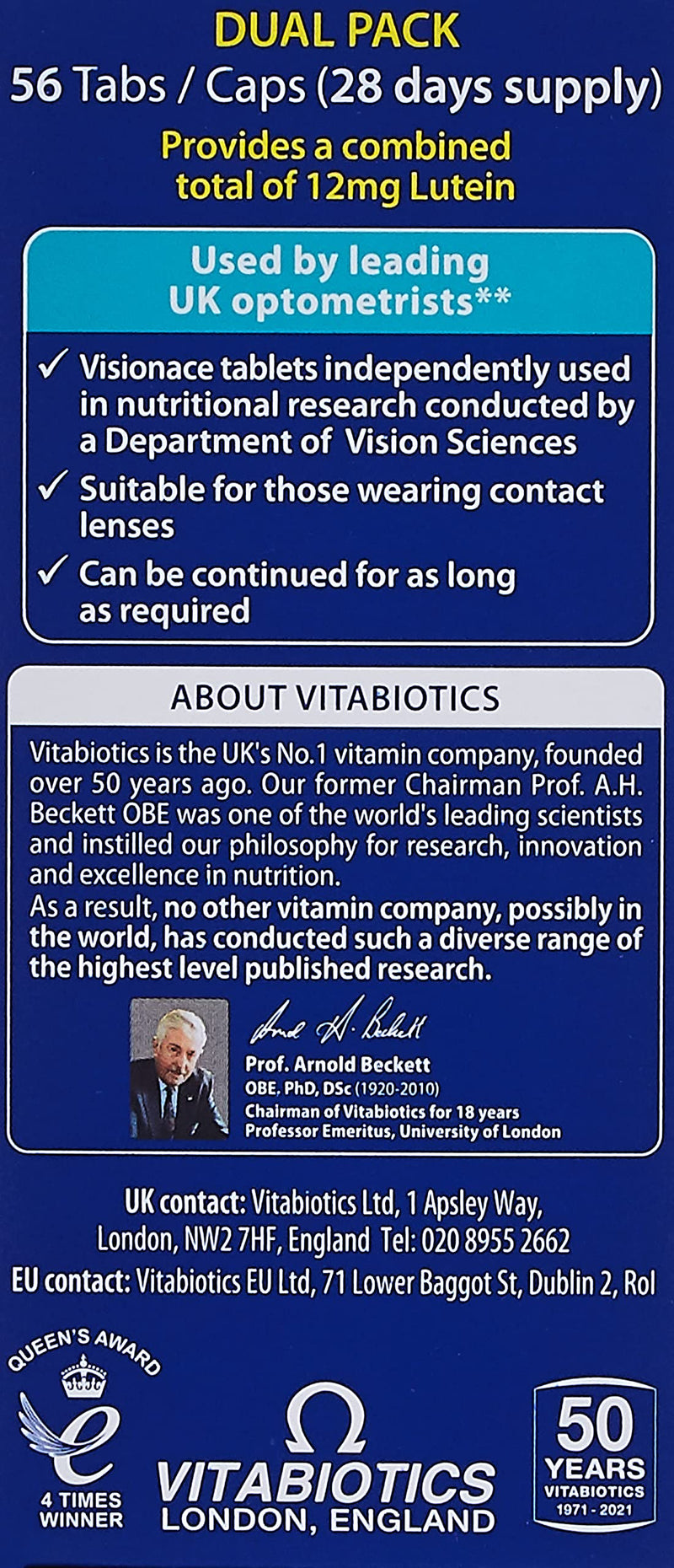 Vitabiotics Visionace Plus Tablets & Capsules, 28 Count (Pack of 1)