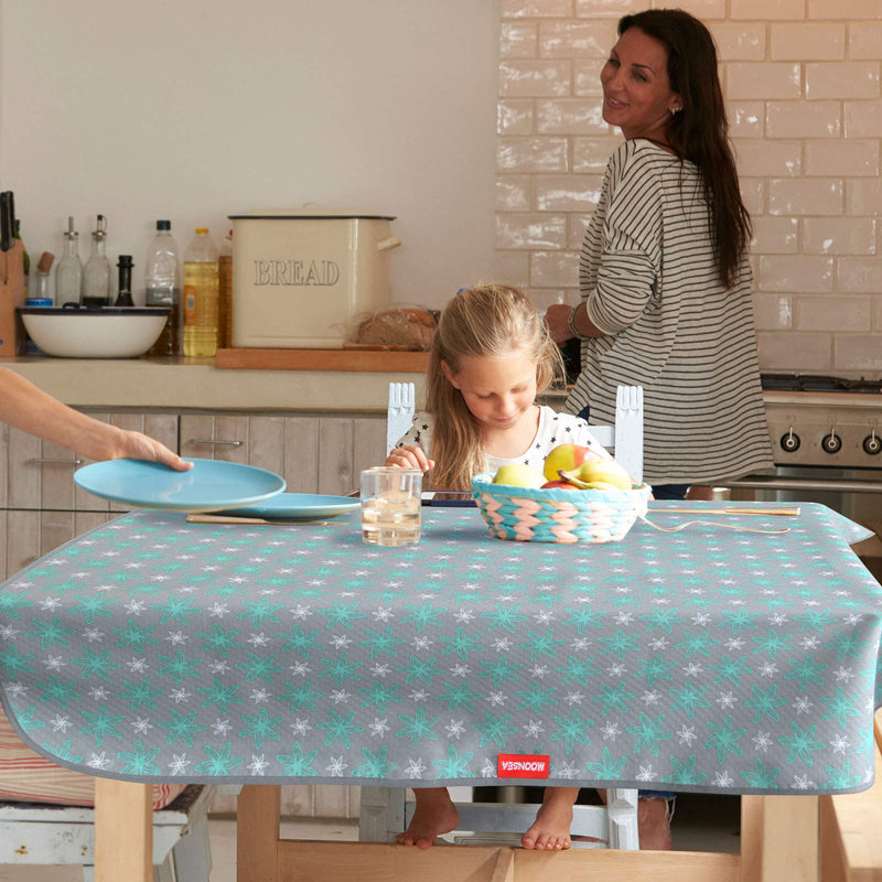 [Australia] - Splat Mat for Under High Chair Mat, Mealtime Baby Art/Crafts/Playtime, Anti Slip Waterproof Splash Machine Washable Portable Picnic Floor Feeding Table Cloth, 42x46 Inch Flower 42x46-inch 