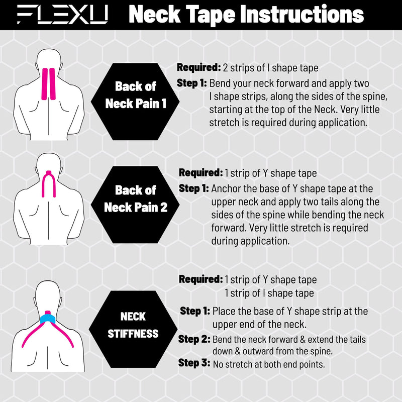 [Australia] - FlexU Kinesiology Tape - 40 Extra-Wide Pre-Cut Y-Shape Strips (3"x10") - Unique Design for Lower Back, Shoulders, Knees, and Neck - Professional-Grade Muscle & Joint Support (Pink) Pink 