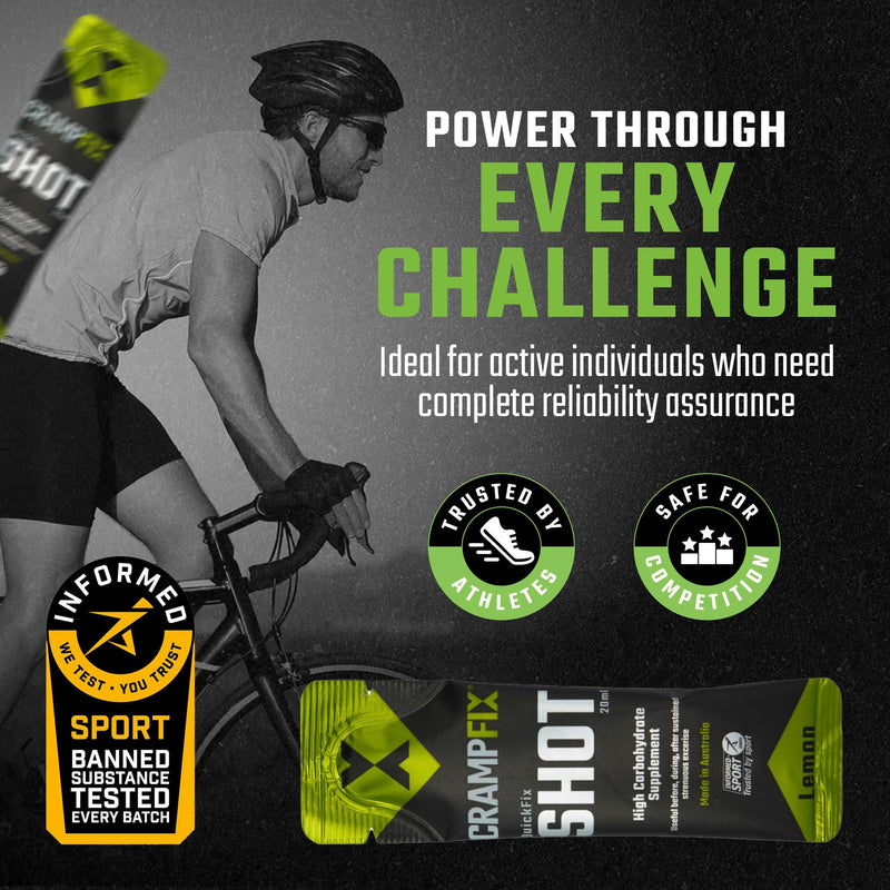 Crampfix QuickFix Shot Sachets - Fast & Effective Relief from Muscle Cramp (15 x 20ml Packets) (Lemon) Lemon