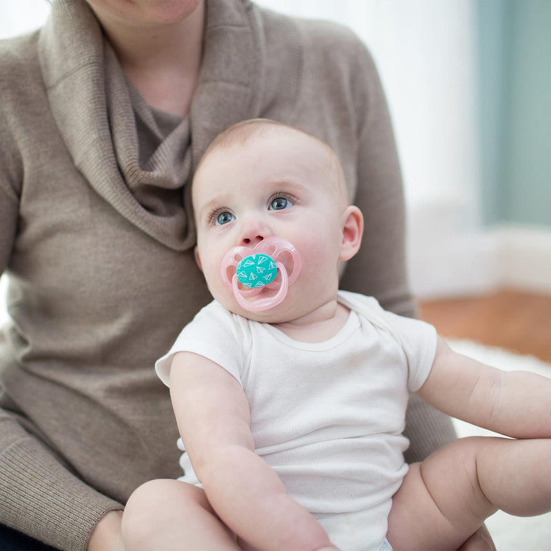[Australia] - Dr. Brown's Advantage Pacifiers, Stage 2, Pink, 6 -18 Month Old, 4 Count 4 Pack, Purple Nature, Glow-in-the-Dark + Scooter Squirrel 