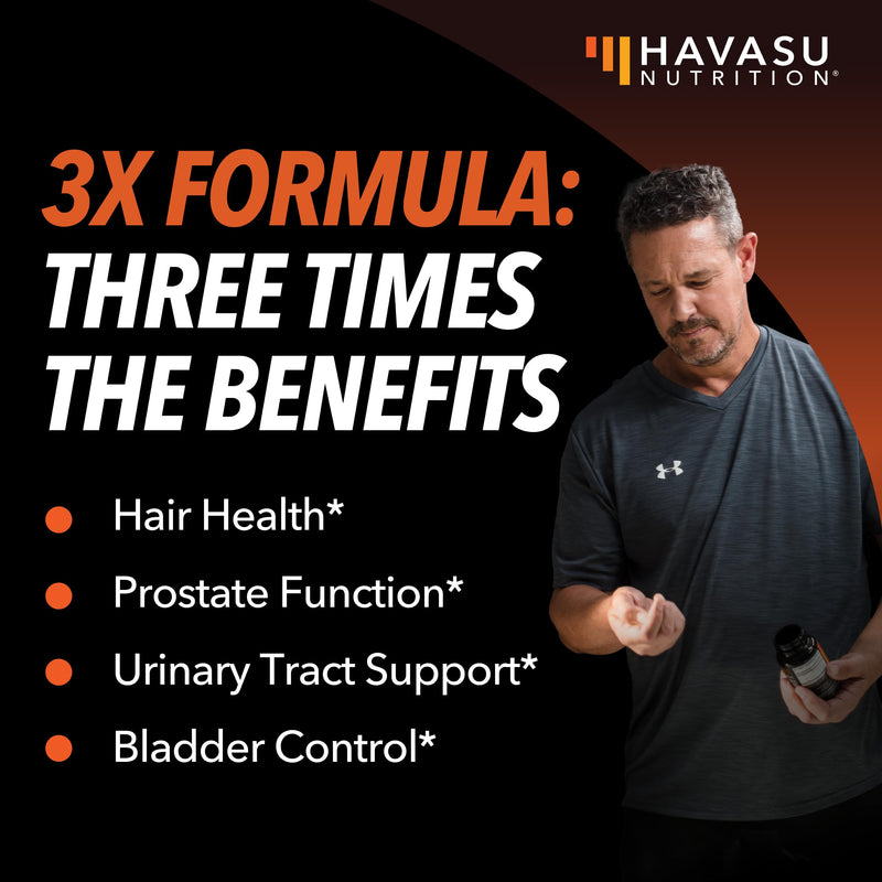 [Australia] - Saw Palmetto Supplement with Stinging Nettle and Pumpkin Seed Extract - Advanced 3X Formula - DHT Blocker Urinary Health and Prostate Support for Mens Health - Vegan, Non-GMO Capsules - 2 Month Supply with Nettle & Pumpkin (120 Count) 