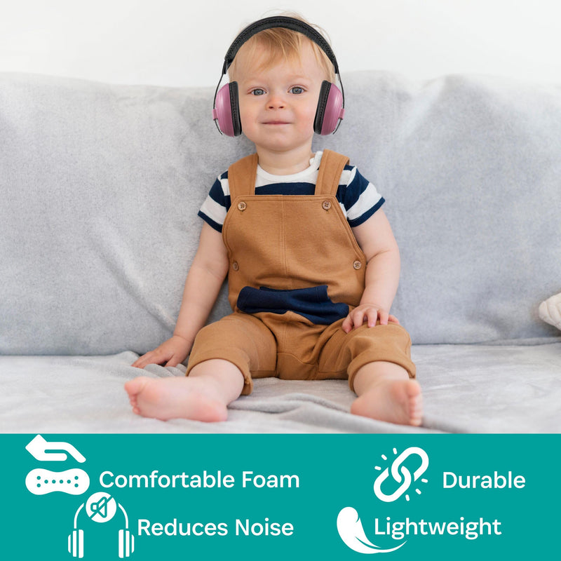[Australia] - KidCo Whispears - Baby Ear Protection Headphones, Noise Cancelling Ear Muffs for Babies, Toddlers, & Infants Childrens Pink 