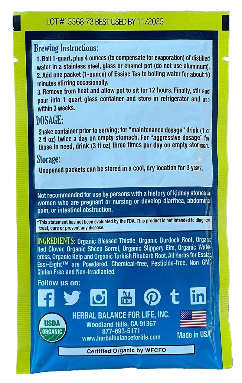 [Australia] - Organic Essiac Tea 8 Herb Blend, 128 Servings - 16 Oz, with Sheep Sorrel Roots, More Potent 8-herb Essiac Tea Formula by Nurse Rene Caisse & Dr. Charles Brusch in 1950s by Herbal balance for Life 1 Ounce (Pack of 16) 