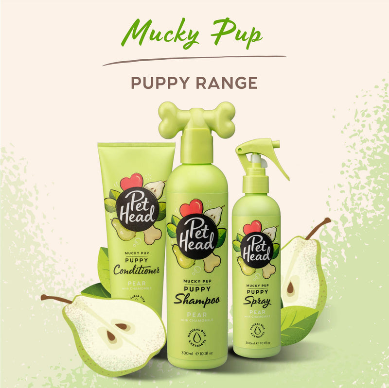 Pet Head Mucky Pup Puppy Conditioner | Pear Scent | Conditioner for Puppies from 8 Weeks | Professional Grooming | Vegan | pH-Neutral | Gentle Formula for Puppies | Made in USA | 8.4 fl. oz. - PawsPlanet Australia