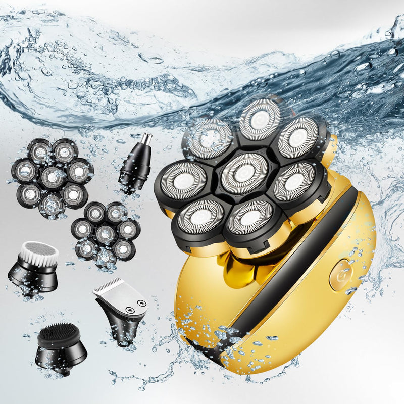 [Australia] - Head Shavers for Bald Men Multifunctional Electric Razor Rechargeable 8D Rotary Shaver Mens Balding Grooming Kit with Nose & Ear Trimmer 
