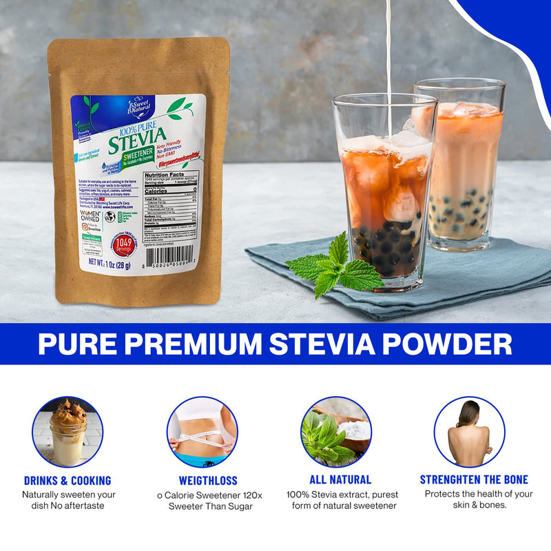 [Australia] - Stevia Powder 100% Pure, 2 Oz, No Artificial Sweetener. 2098 Servings | Stevia Green Leaf Extract | Zero Calorie & Keto Friendly 