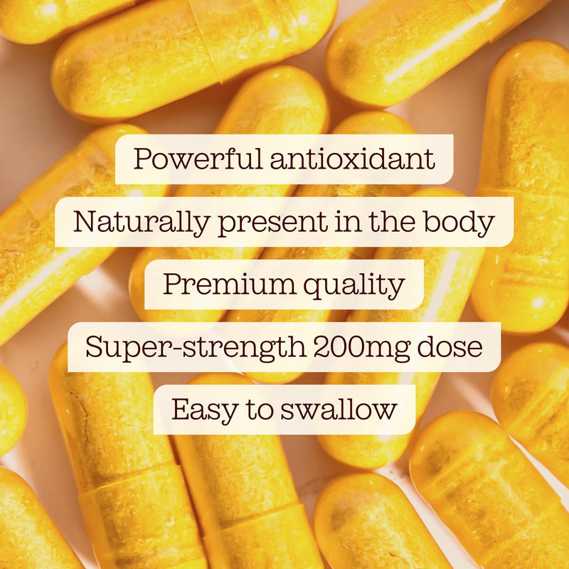 CoQ10 Capsules 200mg | Ubiquinone Coenzyme Q10 High Strength | Naturally Fermented CoQ10 Supplement | Vegan | 60 Capsules | Free Soul