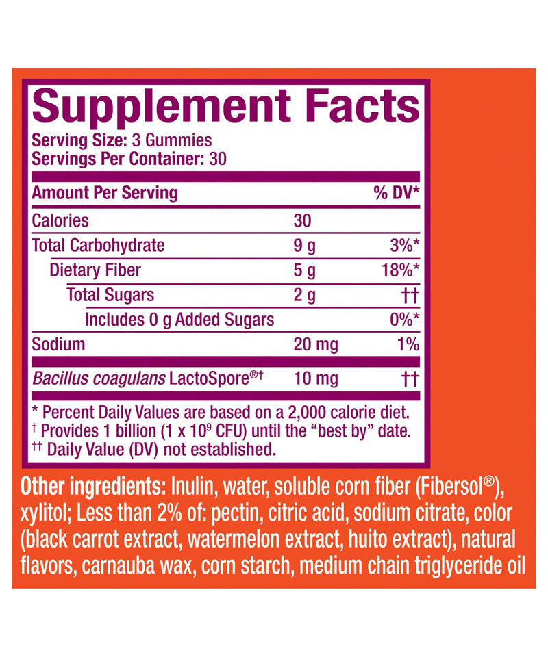 Metamucil Fiber Gummies for Adults with Probiotics for Bloating Relief, No Sugar Added Strawberry Kiwi BlackBerry Flavors, 5g Prebiotic Plant Based Fiber Supplement Blend, 90 Count 90 Count (Pack of 1)