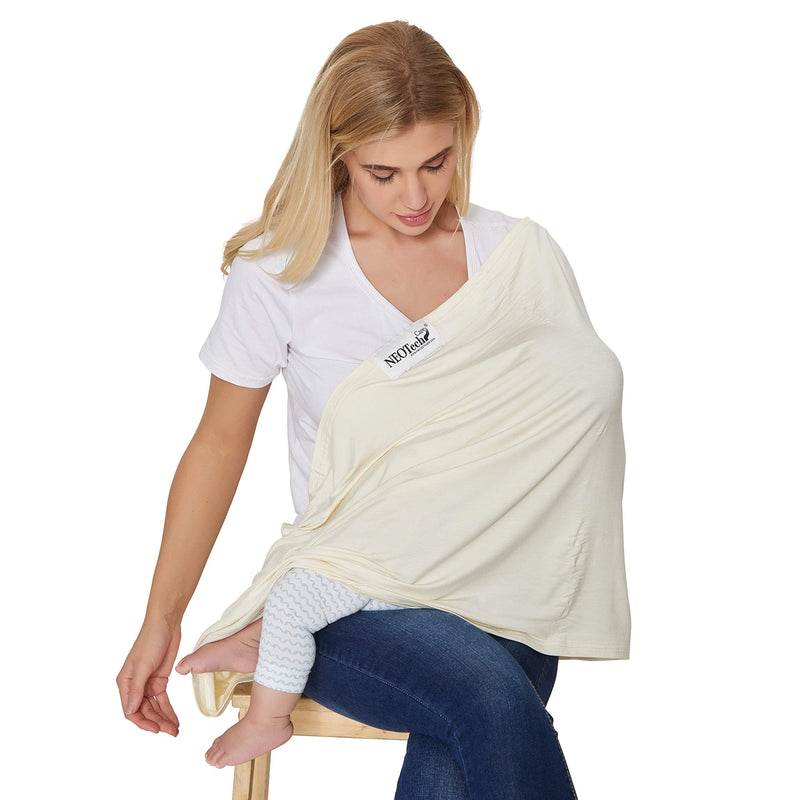 [Australia] - NeoTech Care Baby Nursing Cover Breastfeeding Scarf | Soft Fabric (Beige) Beige 