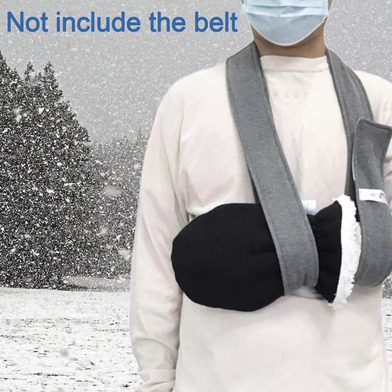 Warm Arm Cast Cover, Winter Fleece Hand Plaster Brace Protector for Wrist Finger, Wound Burns Dressing Nursing Supplies Black