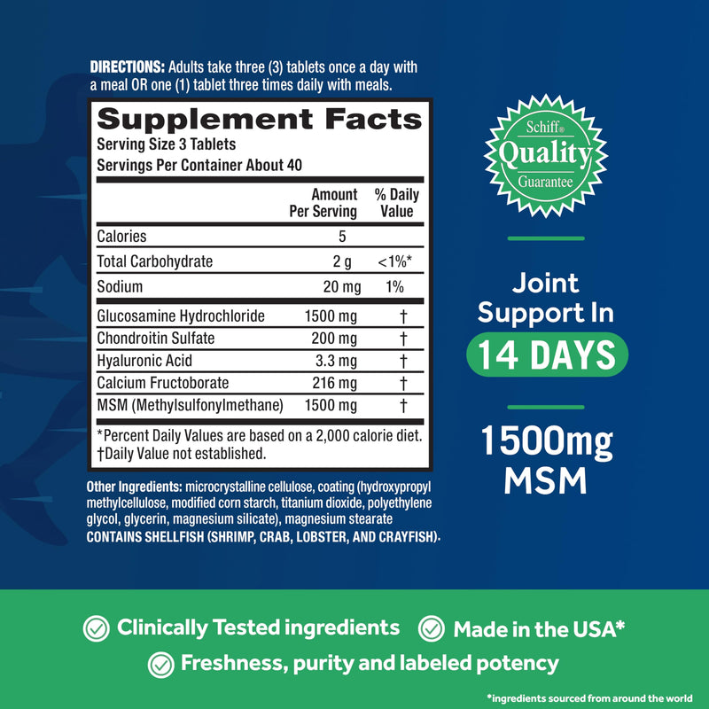 Move Free Advanced Joint Support, Glucosamine, Chondroitin + MSM - 120 ct | Supports Mobility Comfort Strength Flexibility & Bone, 40 Servings, Bone & Joint Support Supplement tablets, Fruitx-B 1