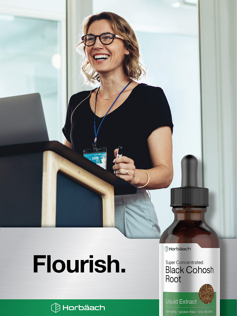 Horbäach Black Cohosh Root Tincture | 2 fl oz | Vegetarian Liquid Extract | Non-GMO, Gluten Free Herbal Supplement