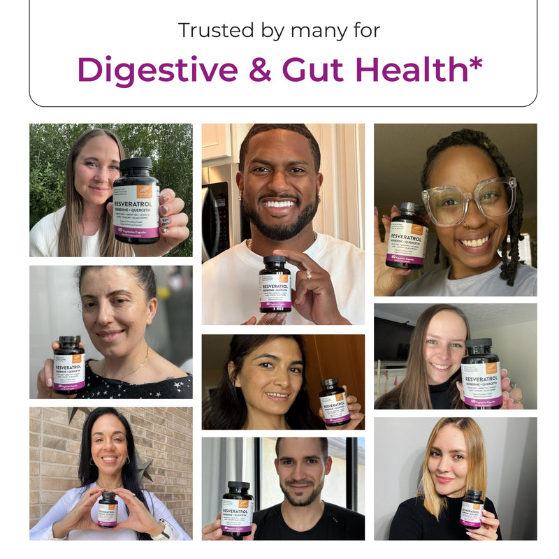 [Australia] - Sandhu's Resveratrol with Berberine for Gut Health | Digestive Supplement for Women & Men | Green Tea, Star Anise, DGL, Grape Seed Extract & Quercetin | Eases Bloating | 60 Capsules (Pack of 1) 60 Count (Pack of 1) 