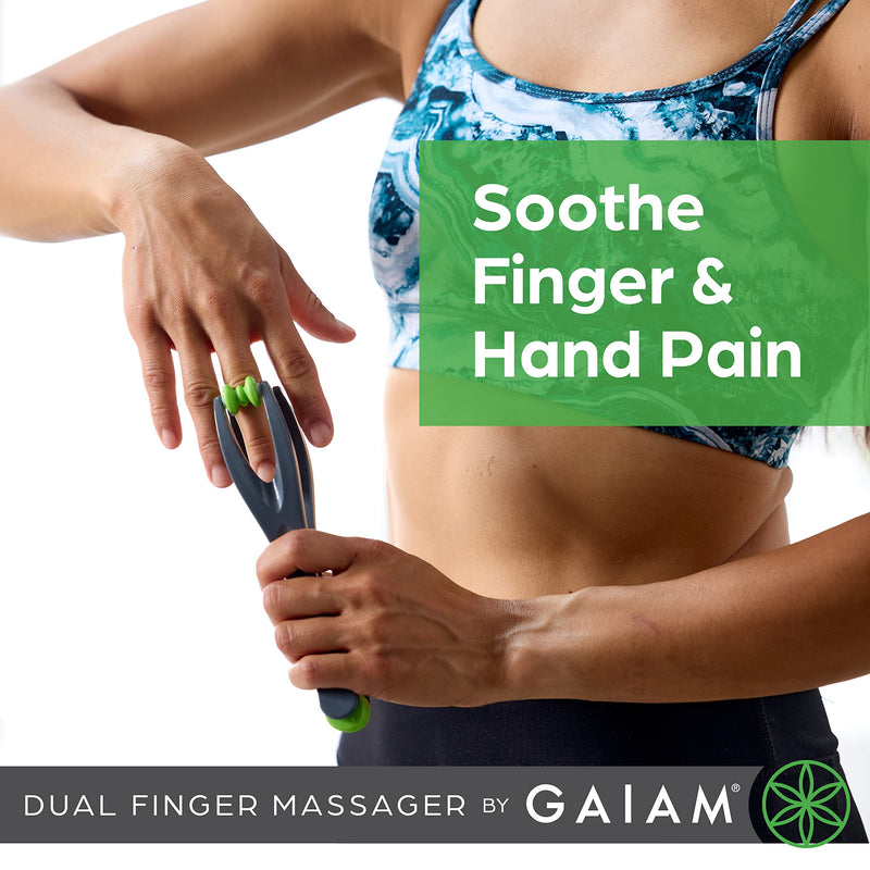 [Australia] - Gaiam Finger Massager Dual-Sided Hand Massage Roller Tool for Circulation, Stress, Arthritis and Hand Pain Relief 