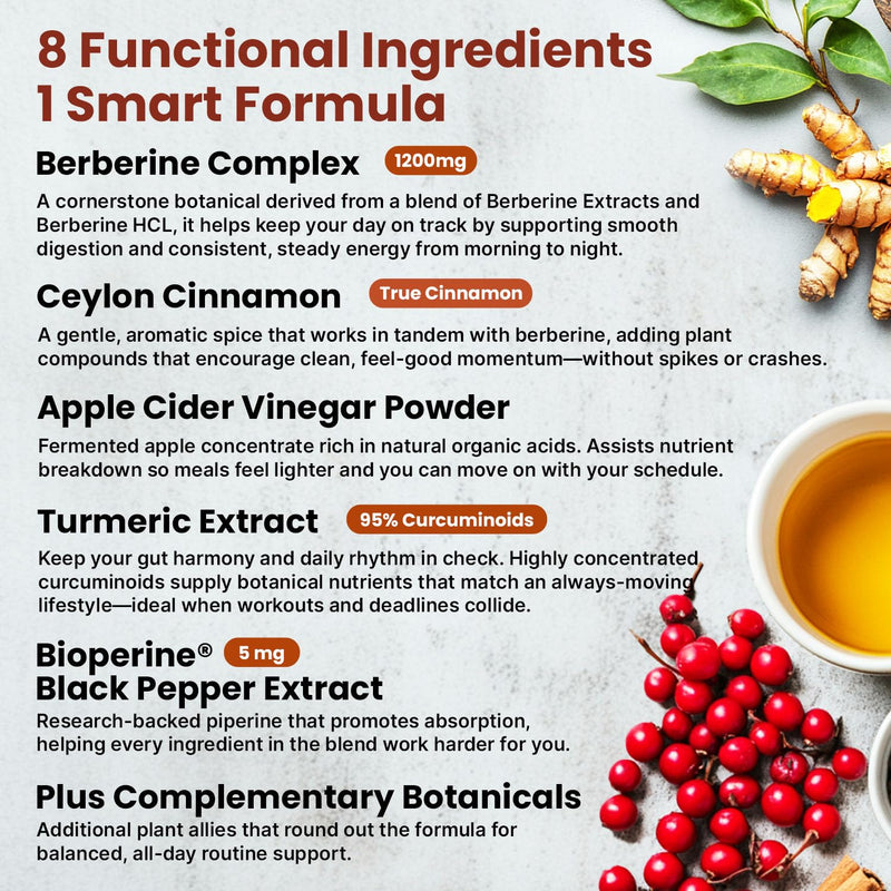 [Australia] - Super Berberine Supplement with Ceylon Cinnamon, BioPerine, Apple Cider, and Turmeric 1500mg - 8-in-1 Dihydroberberine Supplement for Overall Wellness and Balance Support (240 ct, Pack of 2) Extra Strength 120 Count (Pack of 2) 