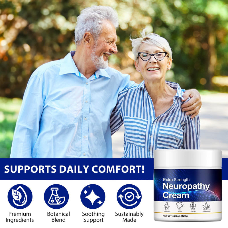 Neuropathy Cream Extra Strength, Natural Muscle & Joint Massage Gel Cream for Feet, Legs, Hands, Back, with Arnica, Lavender & Vitamin B6