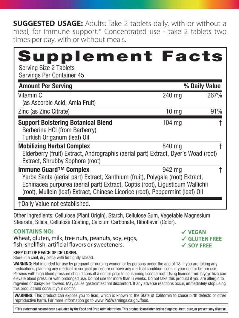 Rainbow Light Counter Attack Immune Defense Support Supplement for Adults | 90 Tablets | with Immune Guard, Zinc & Vitamin C Unflavored 90 Count (Pack of 1)
