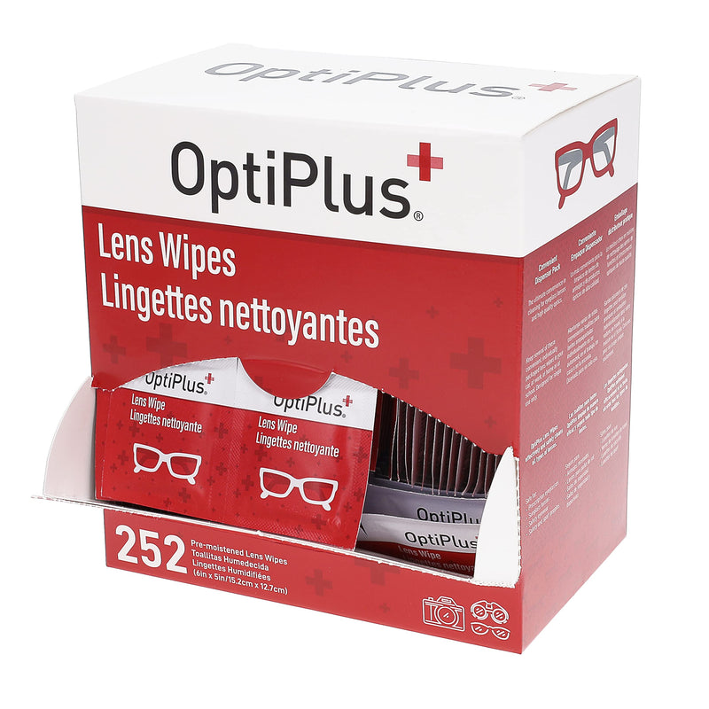 [Australia] - OptiPlus Eyeglass Lens Wipes l Pre-Moistened l Cleaning Wipes for Glasses, Computer & Laptops Screens, Smart Phones, Optical Lens, Goggles, and Watch Screen l Quick-Dry & Scratch-Free | 252 Count 252 Count (Pack of 1) 