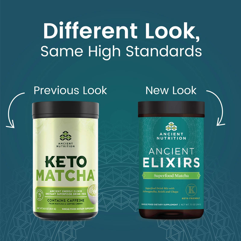 [Australia] - Ancient Nutrition Matcha Green Tea Powder with Ashwagandha, Ancient Elixirs Superfood Matcha Energy Powder, with MCTs, Promotes Healthy Energy Levels, Paleo and Keto Friendly, 20 Servings 