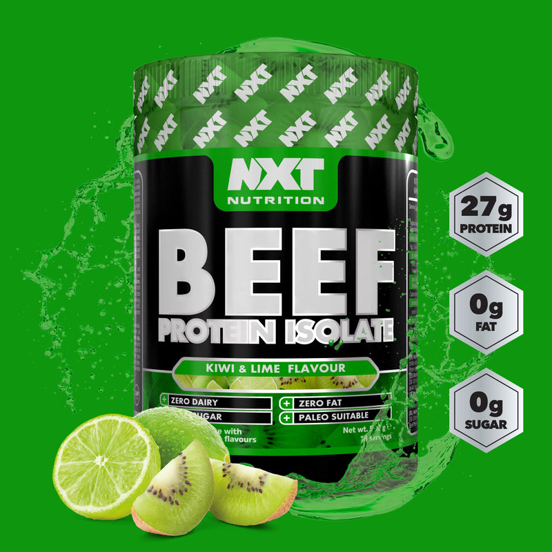 NXT Beef Protein Isolate 540g - High Protein Powder in Natural Amino Acids - Paleo, Keto Friendly - Dairy and Gluten Free | 540g (Kiwi & Lime)