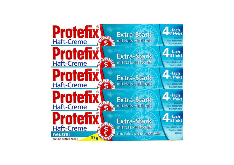 [Australia] - 5x Protefix adhesive cream neutral 47g without color and flavors PZN 03556821 