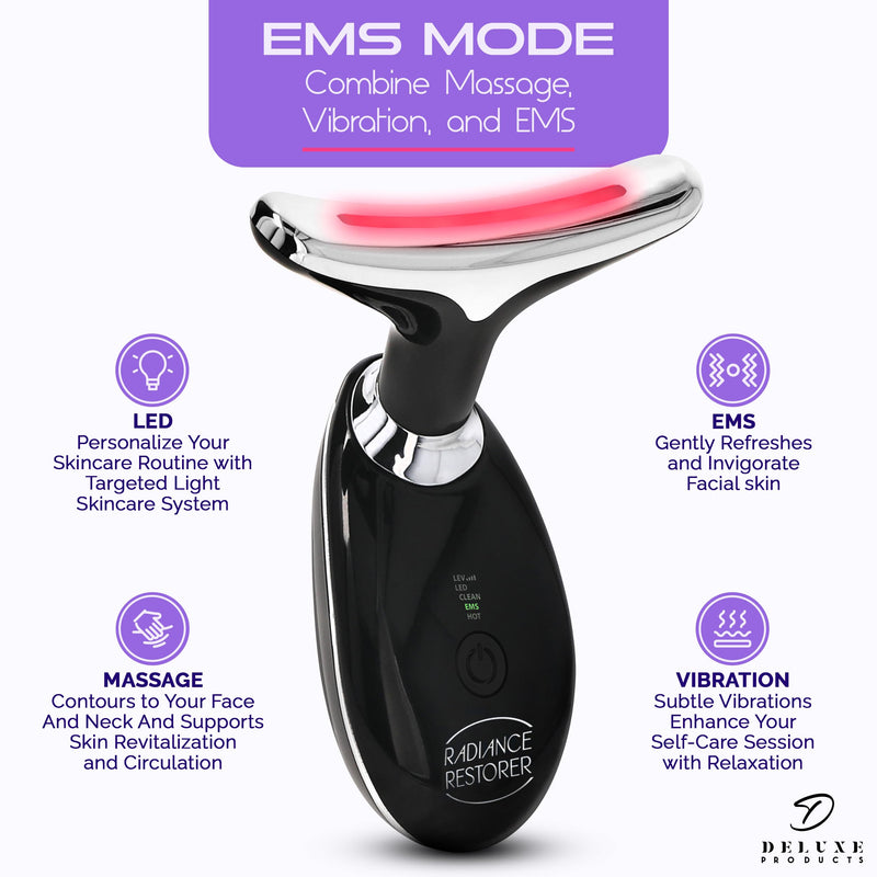 [Australia] - Radiance Restorer - Complete Wrinkle, Massage & Aromatherapy System - 7-Color LED Light Therapy, 3 Massage Functions, *Plus Heat!* - *Choice of Aromatherpay Massage Oil* - *Web App!* (Lavender) Lavender 