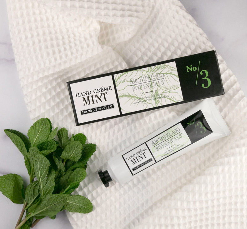 [Australia] - Archipelago Botanicals Morning Mint Hand Crème, Rich and Lightly Scented Hand Lotion for Dry Skin, Cuticles and Rough Spots, Premium Plant Extracts (3.2 oz) 