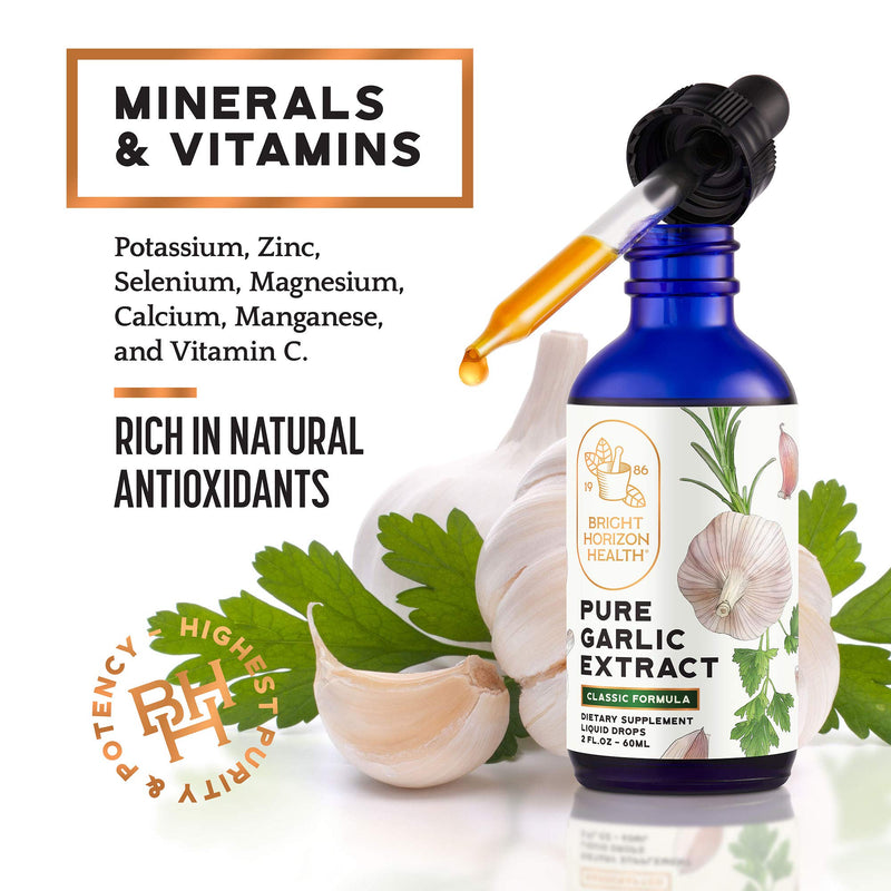 [Australia] - Pure Garlic Extract with Allicin Classic Formula Boost Immune Support Vegan Friendly Natural Supplement, Raw Organic Garlic in Liquid Form, Natural Superfood with Nutrients and Minerals (2 fl oz) 2 Fl Oz (Pack of 1) 