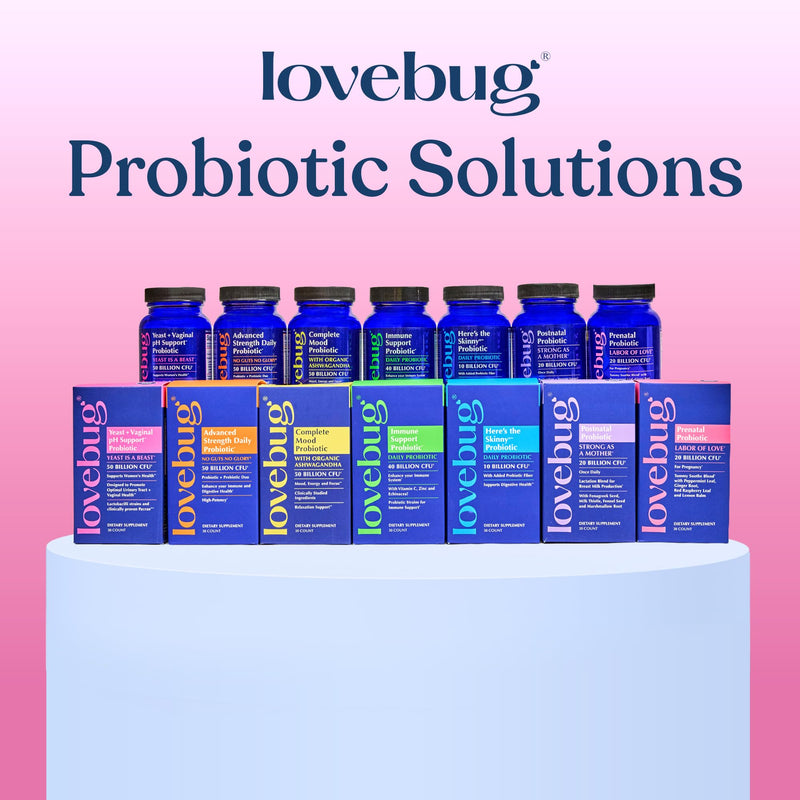 LOVEBUG Prenatal Probiotic | Helps with Morning Sickness, Nausea, Heartburn & Digestion | Helps Baby Microbiome | Multi Strain 20 Billion CFU | 30 Capsules 30 Count (Pack of 1)