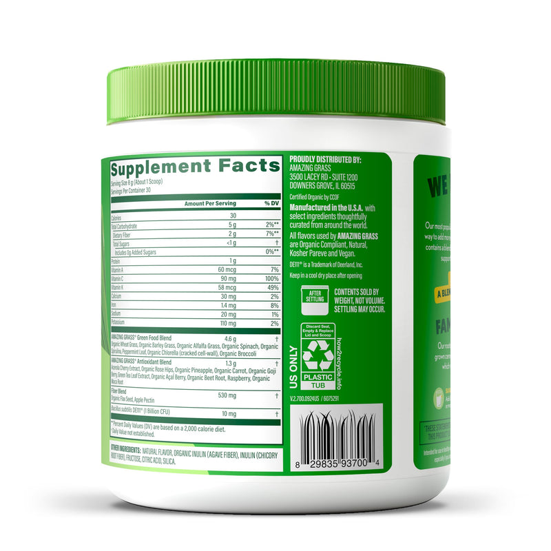 Amazing Grass Super Greens Powder Berry, 30 Servings, 8.5 oz 8.5 Ounce (Pack of 1)