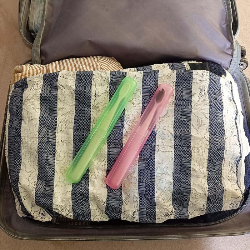 [Australia] - 4 Pack Toothbrush Cases Travel Toothbrush Holder Portable Toothbrush Container Case Plastic Toothbrush Carrier Cover Case for Traveling, Bathroom, School, Home, Camping 