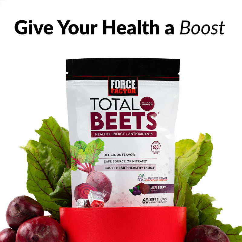 [Australia] - Force Factor Total Beets Soft Chews with Beetroot, Nitrates, L-Citrulline, Grapeseed Extract, & Antioxidants, Healthy Energy Supplement with Elite Ingredients for Heart, Superfood, 120 Count, 2-Pack 60 Count (Pack of 2) Original 