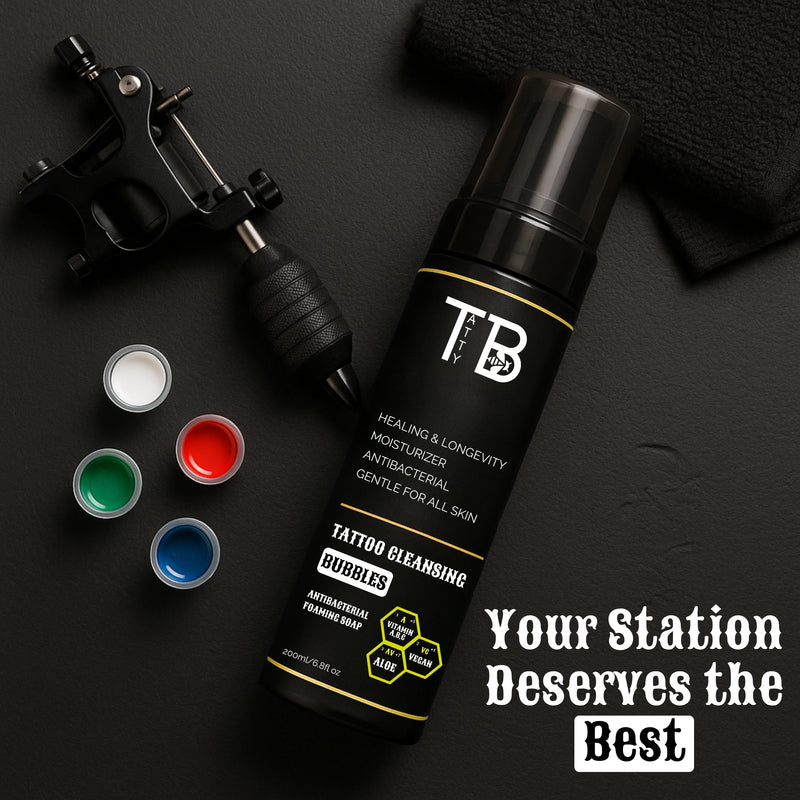 [Australia] - Tattoo Cleansing Foam – Gentle Tattoo Aftercare Soap & Piercing Wash • Hydrating Foam Cleanser for New Tattoos • 6.8 fl oz 200ml/6.8 Fl Oz 