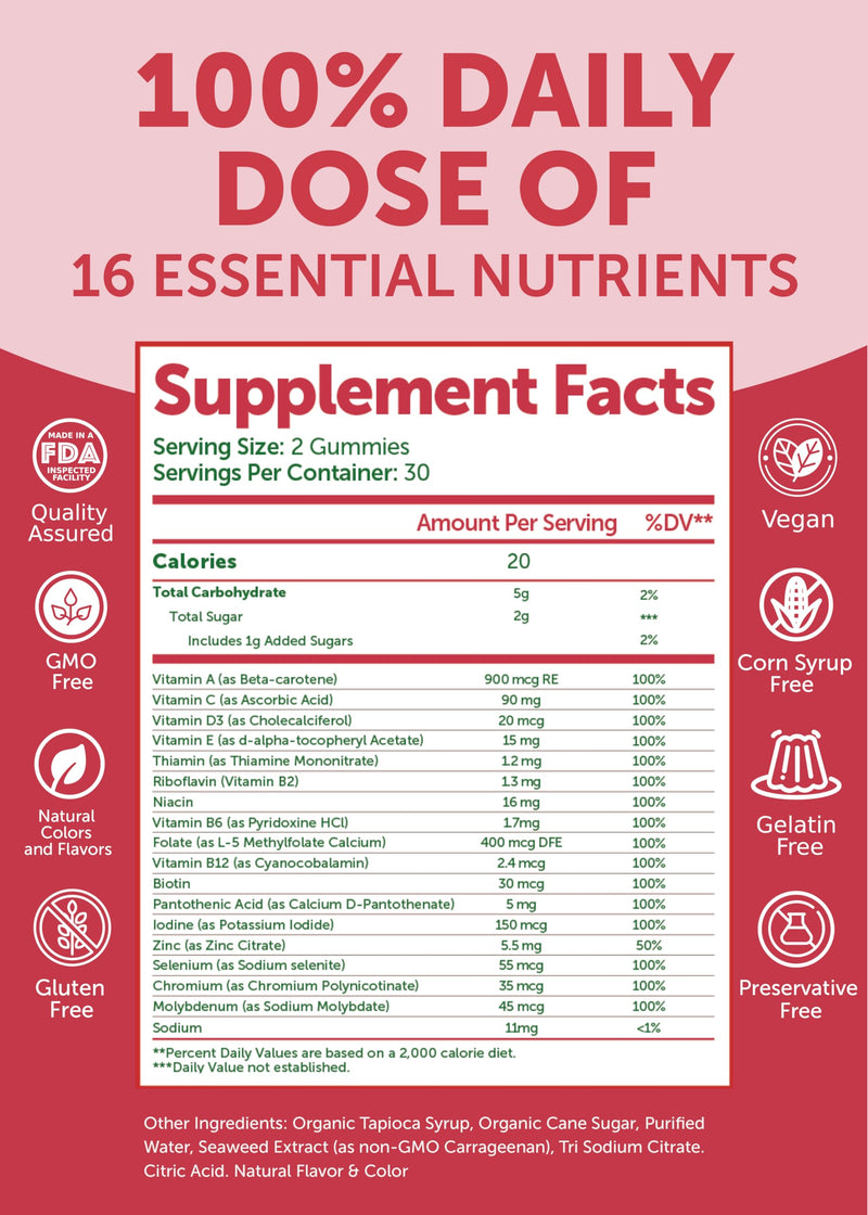 Lunakai Vitamin B12 and Women's Multivitamin Gummies Bundle - Non-GMO & Vegan Supplement for Energy Support and Bone Health - 100% Daily Value of 16 Essential Vitamins and Minerals - 30 Days Supply